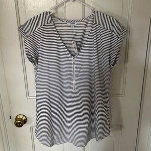 Express short sleeved striped top.